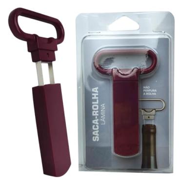 Imagem de Saca-Rolhas Dupla Pinça Abridor de Vinho Lâmina Aço Inox Sommelier Ideal para Garrafas Antigas Vinho Rolha de Cortiça Rolha Intacta CTK MAIS (Bordô)