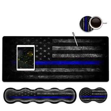 Imagem de Yuxcfhjfe Mouse Pad Gamer Grande Com Bordas Costuradas, Mousepad Extragrande Estendido, Bloco De Notas Para Mesa Escritório, 31,5 X 11,8 Pol., Apoio Ergonômico Pulso Em Espuma Viscoelástica, Tapete