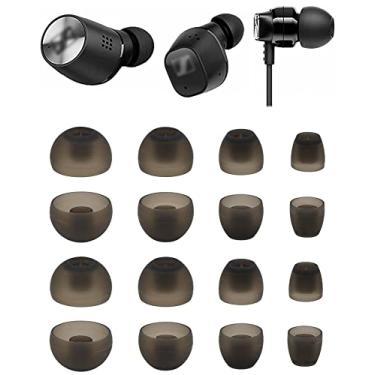 Imagem de Adaptadores de ouvido ALXCD para fone de ouvido Sennheiser Momentum intra-auricular, PP, P/P/M/G, 4 tamanhos, 8 pares, adaptadores de substituição de silicone macio, fones de ouvido, adequado para fone de ouvido Sennheiser Momentum (8 pares), Cinza