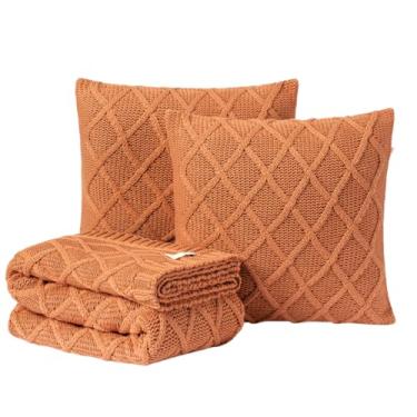 Imagem de Kit Peseira Manta Sofa Cama Queen 230x60cm + 2 Capas de Almofada Tricot Paris