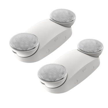 Imagem de EXITLUX Pacote Com 2 Luzes De Emergência Led Brancas Bateria Reserva, Duas Luminárias Ajustáveis Cabeça - Materiais À Prova Fogo Luminária Emergência/Luz Para Casa.