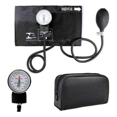 Imagem de Aparelho de Pressão Manual Esfigmomanômetro Aneroide Premium, Preto