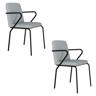 Imagem de Cadeira Bloom Fixa C-4 Pes C-braco 490x580x850 Mm C-2 Un Courino Saturno Off White Courino Saturno Off White