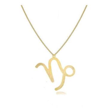 Imagem de Colar Personalizado Signo De Capricórnio Folheado Em Ouro 18 - Floratt