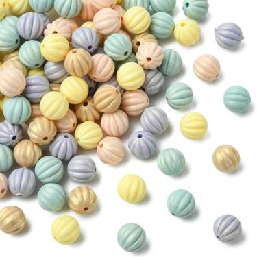 Imagem de UR URLIFEHALL 100 contas aleatórias de resina de abóbora de 11 mm pintadas em spray de chiclete para bricolage pulseira colar brinco fabricação de joias