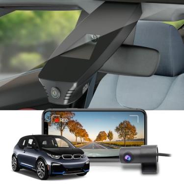 Imagem de Fitcamx Câmera frontal 2160P + traseira 1080p para BMW i3 2018-2021 94Ah 120Ah (HD2-D6400/Comprimento 35 cm), visual OEM, vídeo HD duplo, Wi-Fi e aplicativo, gravação em loop, sensor G, fácil de
