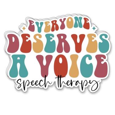 Imagem de (3 peças) Todo mundo merece uma voz terapia de fala adesivo frases engraçadas citações humorísticas decorar livros, laptop, telefone, garrafas de água, Kindles, copo à prova d'água, adesivos de vinil