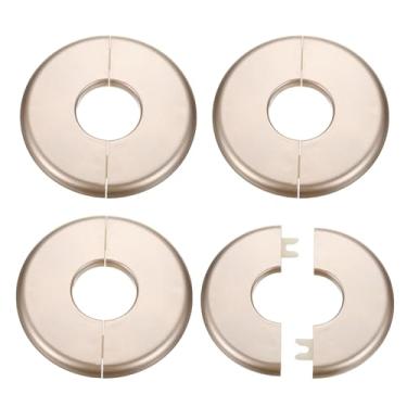 Imagem de HARFINGTON 4 peças flange dividida na parede 33,5 mm/1,3" placas de cobertura de encanamento autoadesivas plástico ABS placa redonda design de fivela para tubo de água banheiro decoração de cozinha