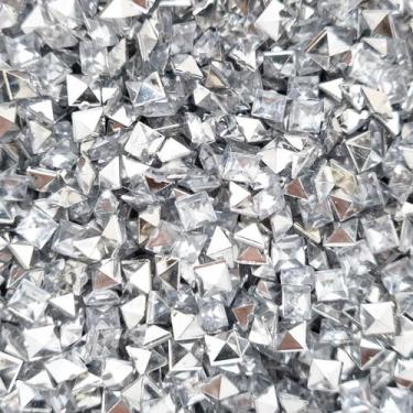 Imagem de Colagem Quadrado Strass Acrílico Transparente 4mm 5000pçs 60g - Macall