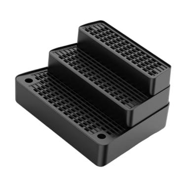 Imagem de ShengQuanHao Rampa para Caixa de Areia Automática para Gatos, Tapete Acolchoado Removível, Escadas Removíveis de 3 Degraus para Caixa de Areia para Gatos Pequenos, Preto