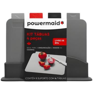 Imagem de Kit 4 Tábuas De Corte Com Suporte Powermaid