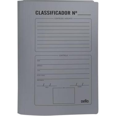 Imagem de Kit de Pastas Classificadoras, Dello, Rápido, Plástica, com Grampo e Impressão em Cinza, Pacote com 10