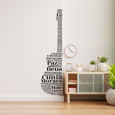Imagem de Adesivo De Parede Decorativo Decal Frase Violão - Dekal Impressão, Ade