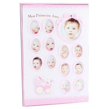 Imagem de Álbum Bebê Rosa com 180 Folhas para fotos 10x15