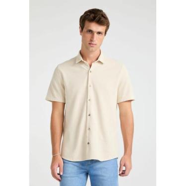 Imagem de Camisa Docthos Relaxed Fit Manga Curta Piquet Premium, 052 areia claro