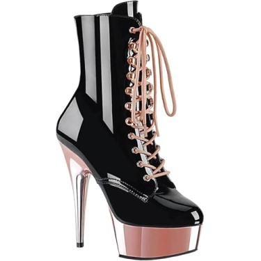 Imagem de 6in Stiletto Ankle Booties Fetiche De Salto Alto Moda Feminina Botas De Couro Dourado Sexy Stripper Boate Pole Dance Bombas Sapatos, Pink, 36 EU