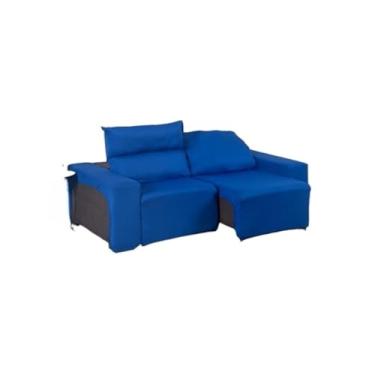 Imagem de Kit Capa para Sofá Retrátil 2 Lugares - Tecido Soft e Confortável, Capa Protetora Ajustável, para Sofá de Espuma(Azul Royal,0,80 cm)