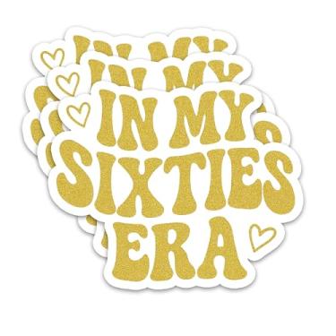 Imagem de (3 peças) Adesivo in My Sixties Era, presentes de aniversário de 60 anos, decoração de festa de feliz aniversário de 60 anos, Cheers to 60 Years, decalque de vinil à prova d'água para notebook de