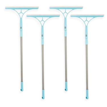 Imagem de Kit 4 Vassoura Mágica Silicone Rodo Mop Limpeza Piso Vidro Multiuso Ex