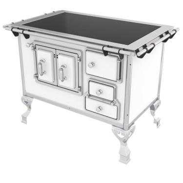 Imagem de Fogão A Lenha Venâncio Tradicional Nº2 Vitroceramico Branco Saída Esquerdo Porta Dupla 47365