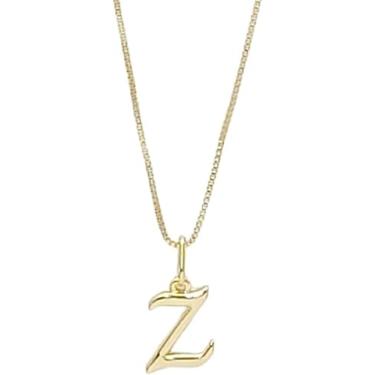 Imagem de Colar Feminino com Letra Inicial – Pingente Personalizado Elegante – Corrente Semi Joia Banhada a Ouro 18K – Presente Sofisticado para Mulher - Stella Vilela Semi Joias (Z)