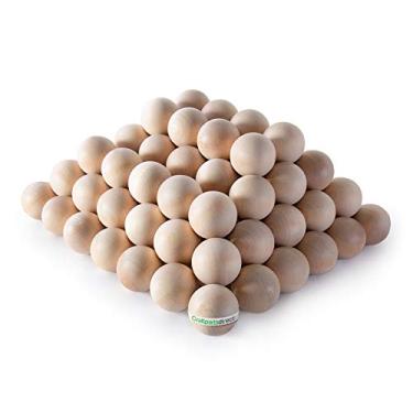 Imagem de Bola redonda de madeira de 2,54 cm | Bolas de artesanato de madeira decorativas "faça você mesmo" | Esferas de madeira inacabadas | Rolhas de bola de madeira Decanter - da Craftpartsdirect.com, Unfinished Wood, Bag of 100, 100