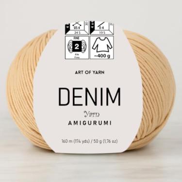 Imagem de Jeans Amigurumi Fio Arte 55% Algodão 45% Poliacrílico 50 g 174 m Macio Suave Esporte Fino (2) Para Crochê, Tricô, Cobertores de Tricô, Roupas de Bebê Mais Cores (Bege, Pacote 1)