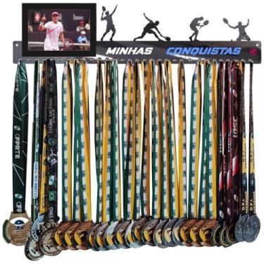 Imagem de Porta Medalhas Tenis Masculino com Porta Retrato 60cm Comprimento