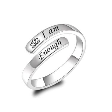 Imagem de StyleJella Anel ajustável inspirador – Anel de cura espiral de aço inoxidável, joia motivacional presente para mulheres/irmãs de irmandade, Metal, Sem pedra preciosa