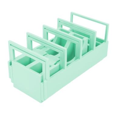 Imagem de Fockety Dispensador de Fita de Mesa, Suporte Extensível de Fita de Mesa, Ferramenta de Distribuição de Fita de Rolo Duplo Com 2 Rolos de Fitas para Pedidos de Embalagem, Artesanato e (Verde)