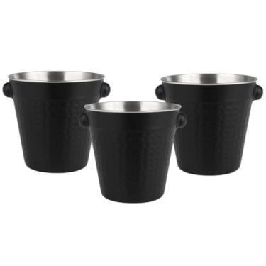 Imagem de Balde de Gelo Preto Inox Design Martelado Elegante Moderno, Ideal para Bar e Decoração Festas. (3)