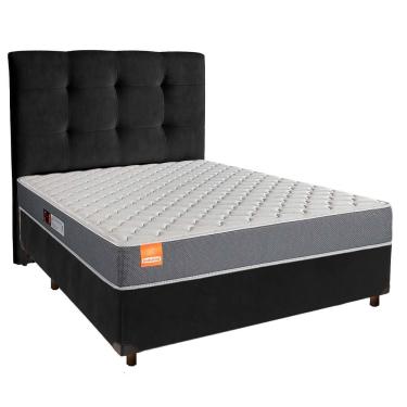 Imagem de Cama + Box Preto E Colchão D23 Casal - Pro Inducol + Cabeceira
