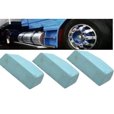 Imagem de Kit 3 Pedra Azul Polimento (650gr) Roda Caminhão Tanque Crom