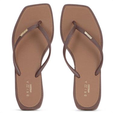 Imagem de Chinelo Brizza Arezzo Bico Quadrado Marrom - Feminino-Feminino