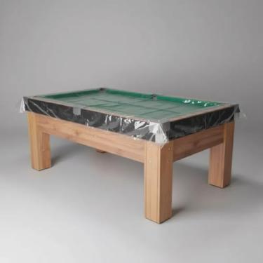 Imagem de Capa Impermeável para Mesa de Bilhar/Sinuca – PVC Cristal Transparente Grosso, Acabamento Reforçado e Viés Preto, Proteção Premium contra Poeira, Umidade e Arranhões (2,30 × 1,30 m)