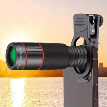Imagem de Lente de câmera teleobjetiva HD 32X – Acessórios de lente de celular com zoom de alta potência para iPhone e smartphones Android – Fotografia móvel profissional
