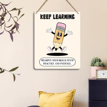 Imagem de Decoração de pôsteres engraçados para sala de aula do ensino médio - decoração acadêmica divertida, placas de sala de aula envolventes, pôsteres de atmosfera de aprendizagem positiva, 20 x 25 cm