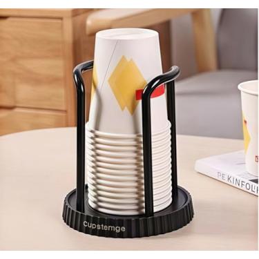Imagem de Porta-copos de 142 a 340 g para economia de espaço, organizador de mesa para armazenamento de escritório, cafeteria, preto, 2