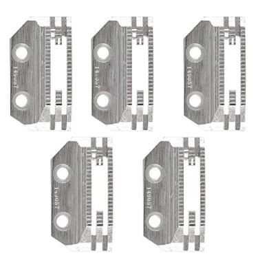 Imagem de AYNEFY Dentes de Alimentação para Máquina de Costura, 5 Unidades, Material de Ferro, Fileira Dupla Universal Tipo E para Máquinas de Costura Industriais, Aumentam a Eficiência da