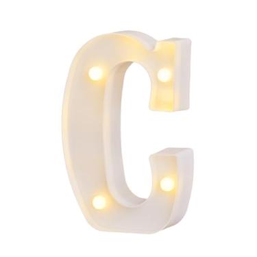 Imagem de Letras para letreiro de LED, letreiro para casamento, festa de aniversário, decoração de Natal, luz noturna e alfabeto de bar doméstico (C)