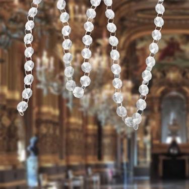 Imagem de Cortina com contas de cristal, apanhadores de sol, contas em formato de octógono, decorativas, janela, porta, contas, divisória, divisória de quarto, pendurada, suspensa