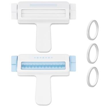 Imagem de NBEADS 2 peças de crimpador de papel artesanal, rolos de ferramentas de crimpador de papel de plástico com 2 rolos de fita adesiva dupla face para materiais de scrapbook, projetos de arte faça você