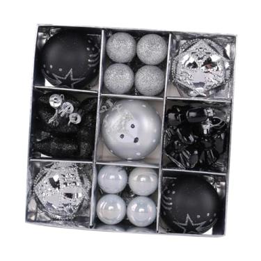 Imagem de oshhni Conjunto de 35 bolas de Natal decorativas para pendurar na árvore de Natal, ideal para celebrações, aniversários e jardins, Prata E Preto