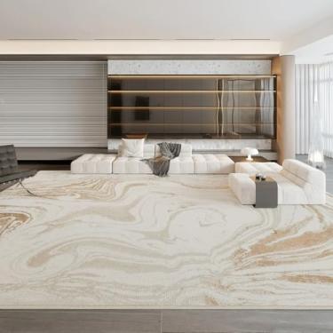 Imagem de Tapetes de decoração para quarto de área grande, estilo creme, para sala de estar, macio e fofo, tapete de pelúcia grosso para casa (200x300 cm/G)