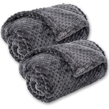 Imagem de Cobertor macio e quente para cães ou gatos, mantas de lã de pelúcia para filhotes, gatinhos, cama, sofá, viagem (S/61 x 81 cm, cinza preto)