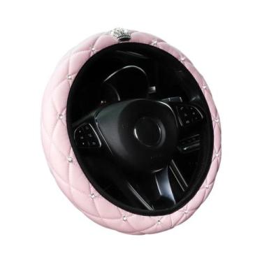 Imagem de Capa De Volante Com Estampa De Pele De Ovelha Artificial Cravejada De 