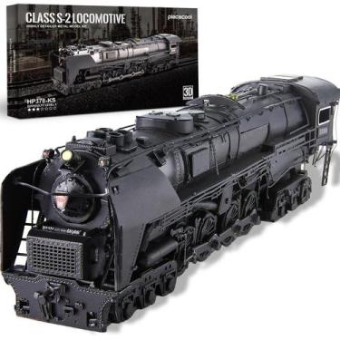 Imagem de Kit de modelo de locomotiva 3D de quebra-cabeça de metal Piececool Cla