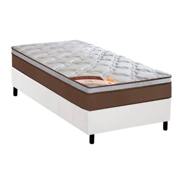 Imagem de Cama Box Solteiro: Colchão Molas Pocket Ensacadas Castor Revolution + Base Crc Courano White (88x188)