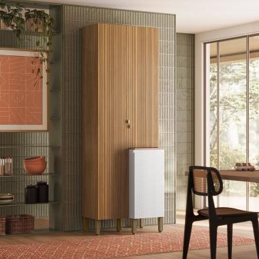 Imagem de Paneleiro Duplo Para Cozinha 3 Portas Art Freijó - ártico