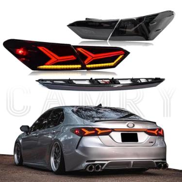 Imagem de TT-ABC Luzes traseiras de LED e luz de porta-malas para acessórios Toyota Camry 2018-2023 DRL montagem de luz traseira lâmpada traseira